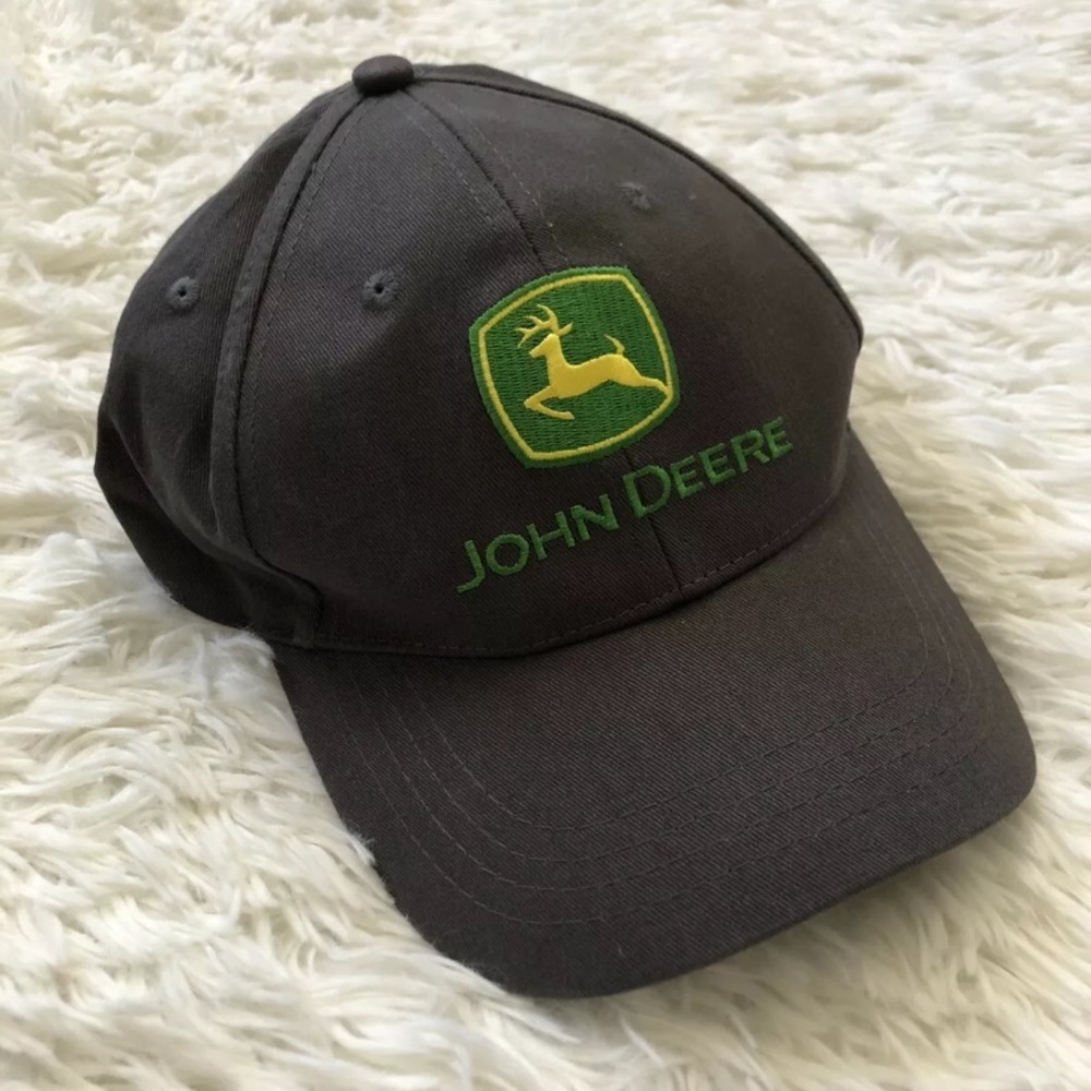 John Deere Charcoal Adjustable Hat Cap One Size